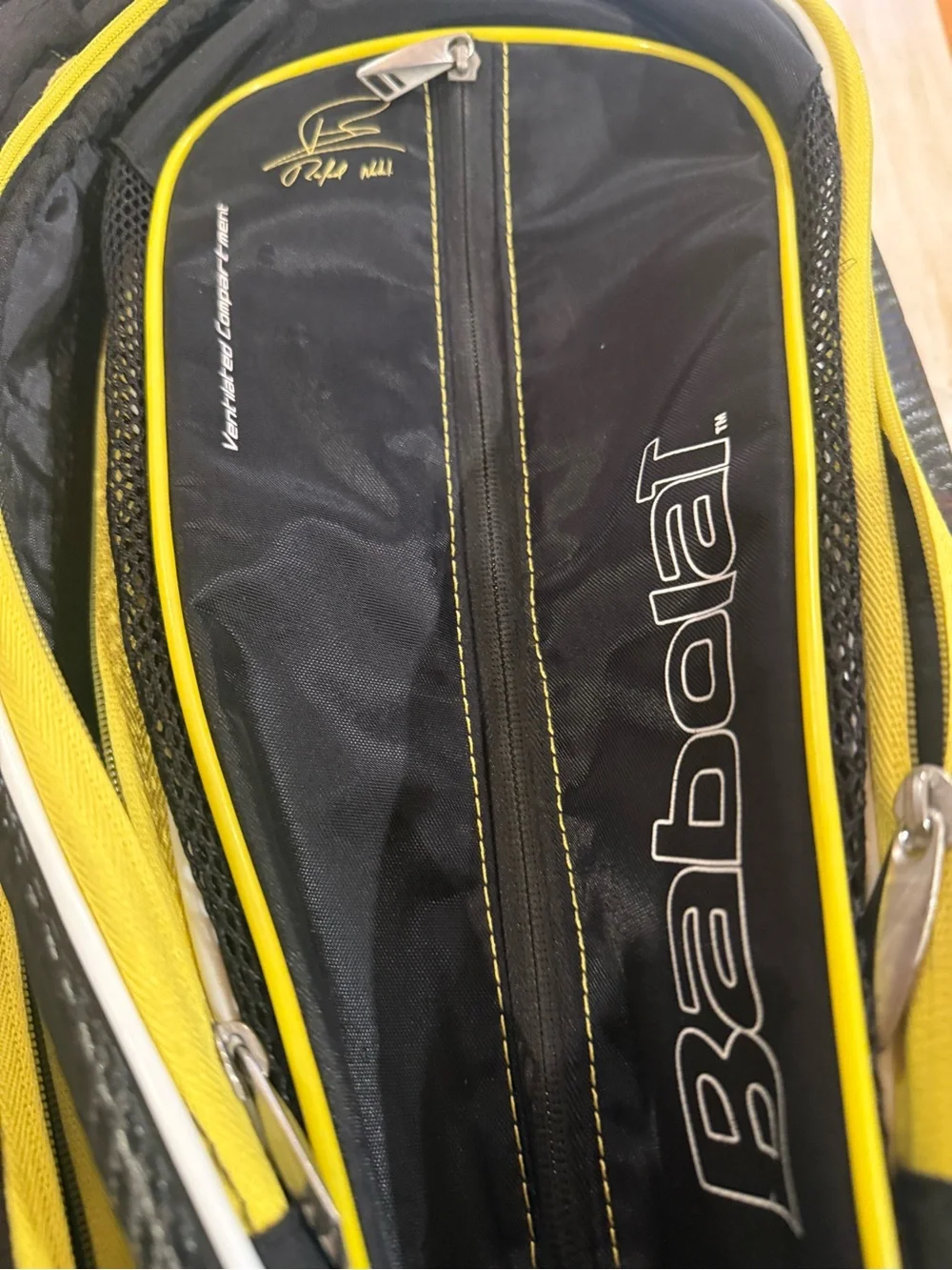 Babolat x Raphael Nader Pure Aero Backpack Tennis Bag - Black & Yellow